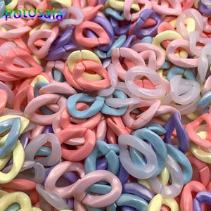 100Pcs Bright Plastic Chains Links DIY Bracelet Necklace Keychain