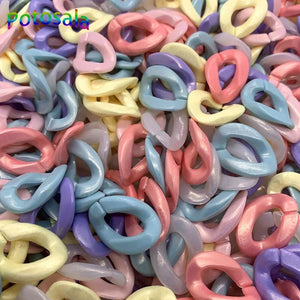 100Pcs Bright Plastic Chains Links DIY Bracelet Necklace Keychain