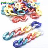 100Pcs Bright Plastic Chains Links DIY Bracelet Necklace Keychain