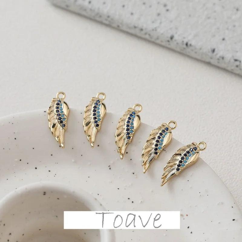 Mini Wing Zircon Pendant Earring Necklace Bracelet DIY