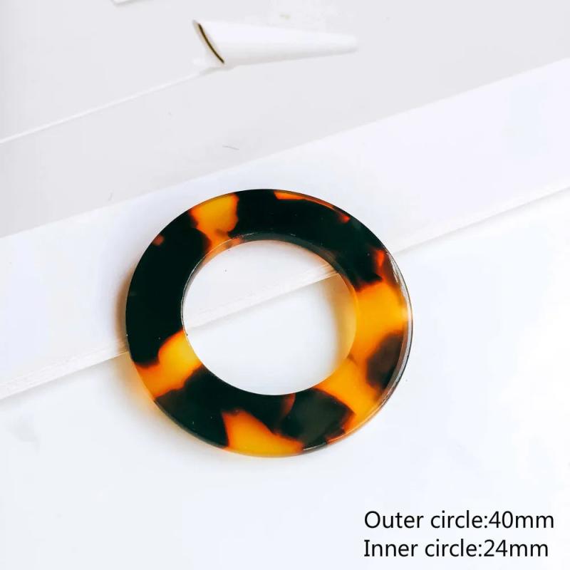Resin Plastic Acetic Acid Eardrop Diy Pendant Necklace Earring Charms 4pcs
