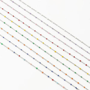 1 Meter Silver Plated Wire Wrapped Rosary Stainless Steel Chain