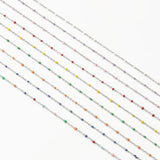 1 Meter Silver Plated Wire Wrapped Rosary Stainless Steel Chain