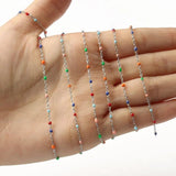 1 Meter Silver Plated Wire Wrapped Rosary Stainless Steel Chain