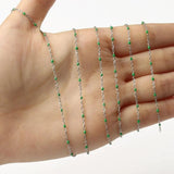 1 Meter Silver Plated Wire Wrapped Rosary Stainless Steel Chain