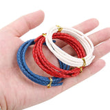 1m Round Red Natural Braided Leather Cord 3mm for Jewelry Making