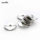 Sauvoo 100pcs Antique Silver Rondelle Spacer Beads 10mm