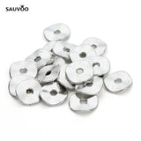 Sauvoo 100pcs Antique Silver Rondelle Spacer Beads 10mm