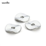 Sauvoo 100pcs Antique Silver Rondelle Spacer Beads 10mm