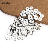 Sauvoo 100pcs Antique Silver Rondelle Spacer Beads 10mm