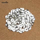 Sauvoo 100pcs Antique Silver Rondelle Spacer Beads 10mm
