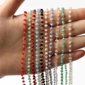1 Meter Triangle Crystal Brass Chains DIY Necklace Anklet Bracelet Making