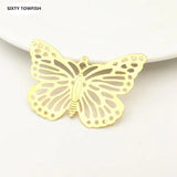20 PCS Metal Filigree Flowers Slice Butterfly Charms DIY Jewelry Making