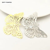 20 PCS Metal Filigree Flowers Slice Butterfly Charms DIY Jewelry Making
