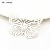 20 PCS Metal Filigree Flowers Slice Butterfly Charms DIY Jewelry Making