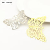 20 PCS Metal Filigree Flowers Slice Butterfly Charms DIY Jewelry Making