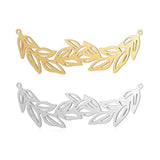 2Pcs Stainless Steel Leaf Charms Pendant for DIY Necklace Making