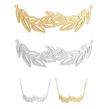 2Pcs Stainless Steel Leaf Charms Pendant for DIY Necklace Making