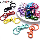 5Pcs Mixed Round Lobster Clasp Keychains for Jewelry Making Key Rings Bag Access