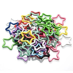 Colorful Metal Key Chain Pentagram Keyring Split Ring Key Ring for DIY Jewelry