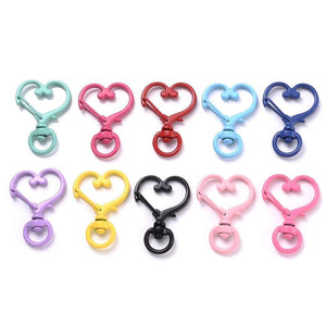10Pcs Alloy Heart Animal Lobster Clasps for DIY Key Rings Keychain