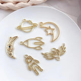10pcs Space Pendant Base Moon Star Charms for DIY Necklace Earrings