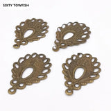 100 Pcs 12*19mm Metal Filigree Flowers Charms Base Jewelry DIY