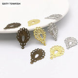 100 Pcs 12*19mm Metal Filigree Flowers Charms Base Jewelry DIY