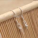20PCS 925 Silver Earring Accessories Ear Crochet Bead Piercing Earrings DIY