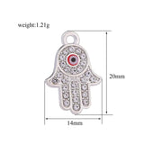 10pcs Crystal Evil Eyes Hamsa Hand Charms Pendants DIY Jewelry Finding