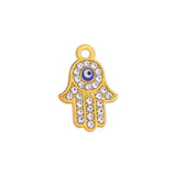 10pcs Crystal Evil Eyes Hamsa Hand Charms Pendants DIY Jewelry Finding