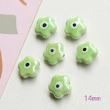 14mm Ceramic Flower Beads Set of 6 DIY Jewelry Making