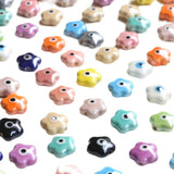 14mm Ceramic Flower Beads Set of 6 DIY Jewelry Making