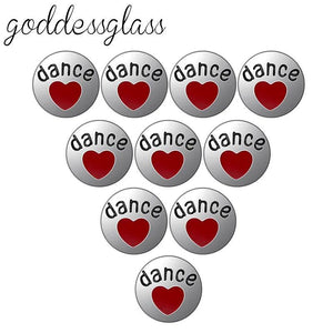 10pcs Red Heart Love dance 12mm snap buttons for bracelet jewelry KZ9092