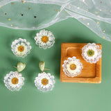 Transparent Flower Sunflower Daisy Resin DIY Jewelry Materials 3pcs