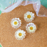 Transparent Flower Sunflower Daisy Resin DIY Jewelry Materials 3pcs