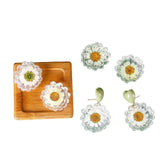 Transparent Flower Sunflower Daisy Resin DIY Jewelry Materials 3pcs