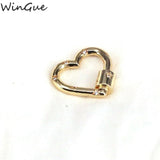 DIY CZ Jewelry Making Necklace Heart Shape Screw Clasp Pendant