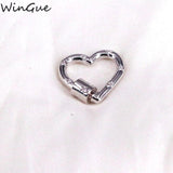DIY CZ Jewelry Making Necklace Heart Shape Screw Clasp Pendant