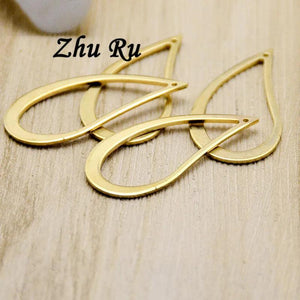 10pcs Copper Hollow Water Droplets Charms for Bracelets Making