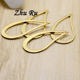 10pcs Copper Hollow Water Droplets Charms for Bracelets Making