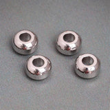 20pcs Dia. 4.88mm Silver Metal Copper Spacer Beads For DIY Jewelry Making
