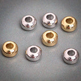 20pcs Dia. 4.88mm Silver Metal Copper Spacer Beads For DIY Jewelry Making