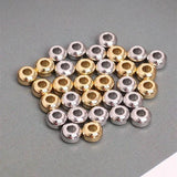 20pcs Dia. 4.88mm Silver Metal Copper Spacer Beads For DIY Jewelry Making