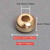 20pcs Dia. 4.88mm Silver Metal Copper Spacer Beads For DIY Jewelry Making