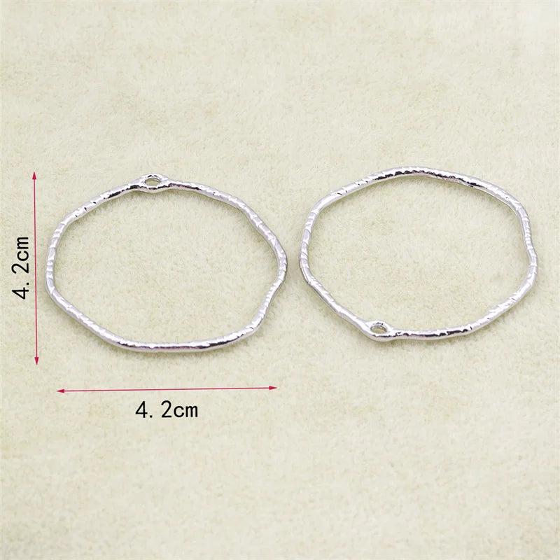 10pcs Silver Round Hollow Pendant Charms for Diy Earrings Necklace