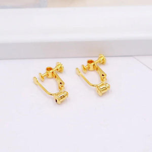 10Pcs Brass Ear Clip 8MM Blank Base DIY Earring Settings