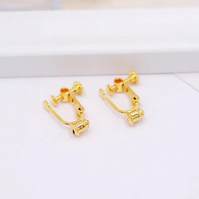 10Pcs Brass Ear Clip 8MM Blank Base DIY Earring Settings