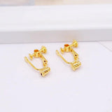 10Pcs Brass Ear Clip 8MM Blank Base DIY Earring Settings