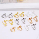 10Pcs Brass Ear Clip 8MM Blank Base DIY Earring Settings